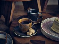 Black Terra Porcelain Cups and Saucers